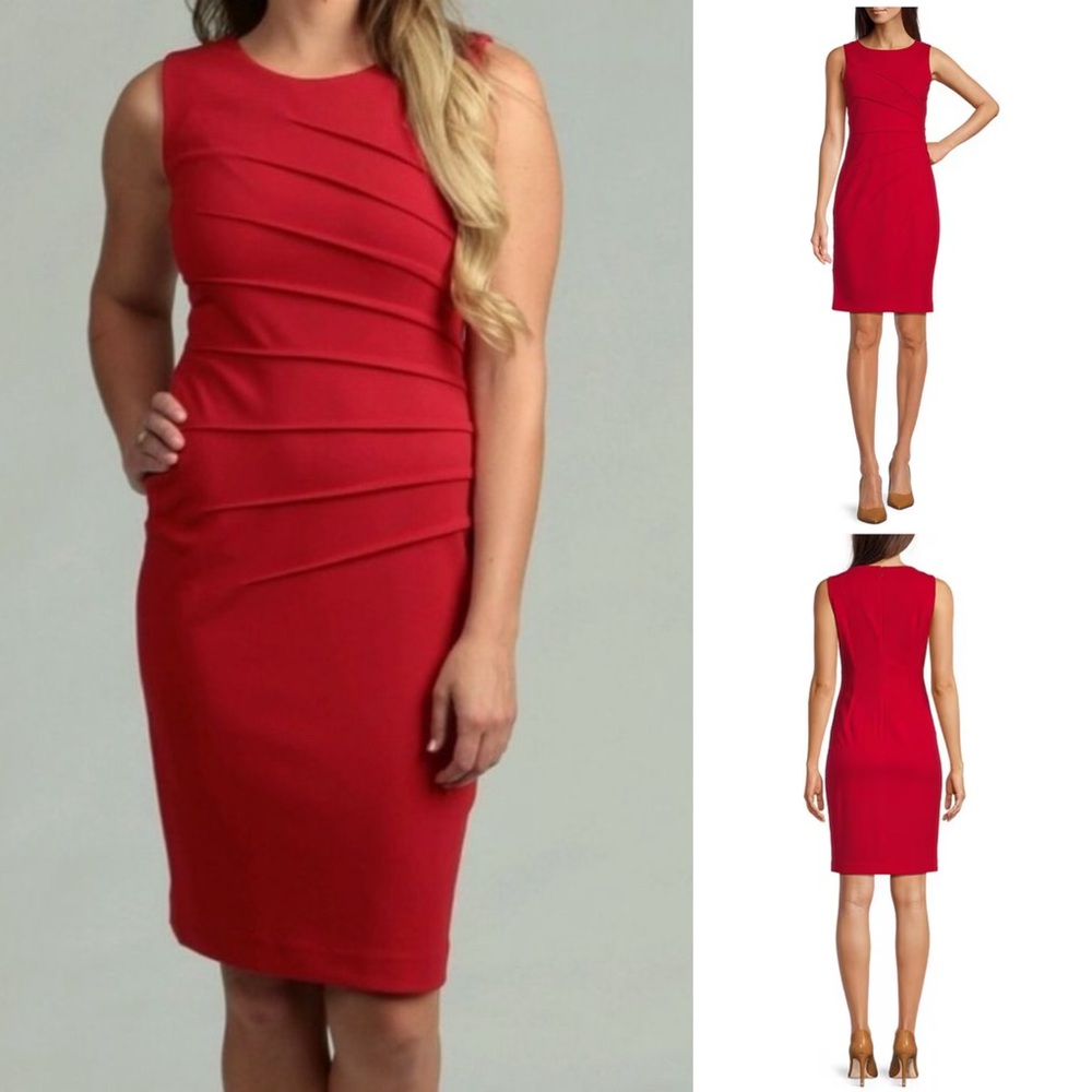 Red Sleeveless Sheath Dress